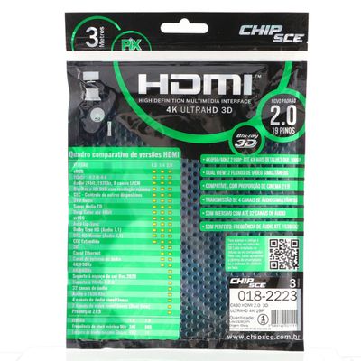 Cabo-HDMI-2.0-19-Pinos-4K-3D-3-Metros-traseira