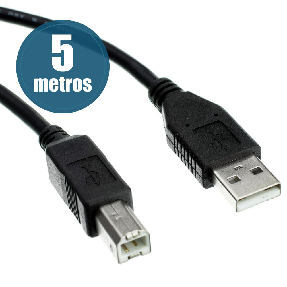 Cabo USB A/B para Impressora com Filtro - Central Cabos Mobile