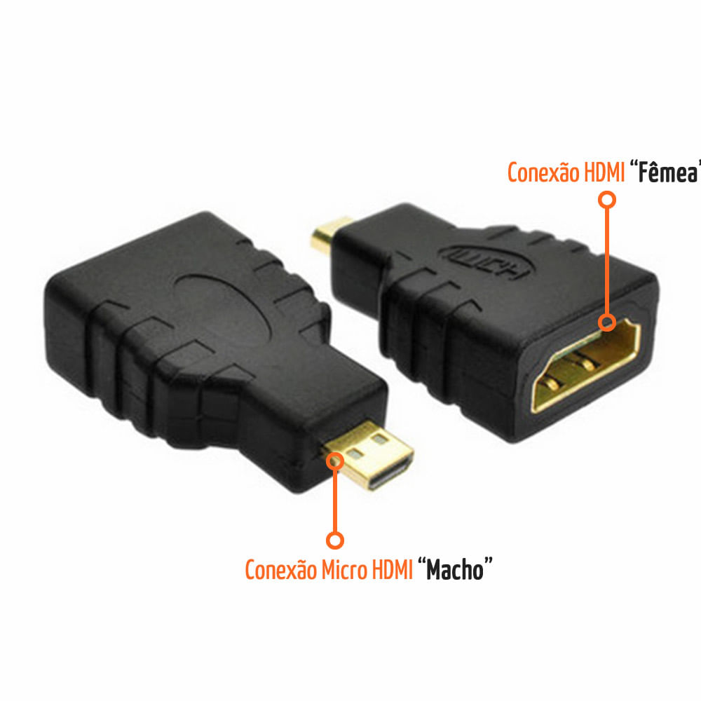 Adaptador Micro HDMI para HDMI Fêmea - Central Cabos Mobile