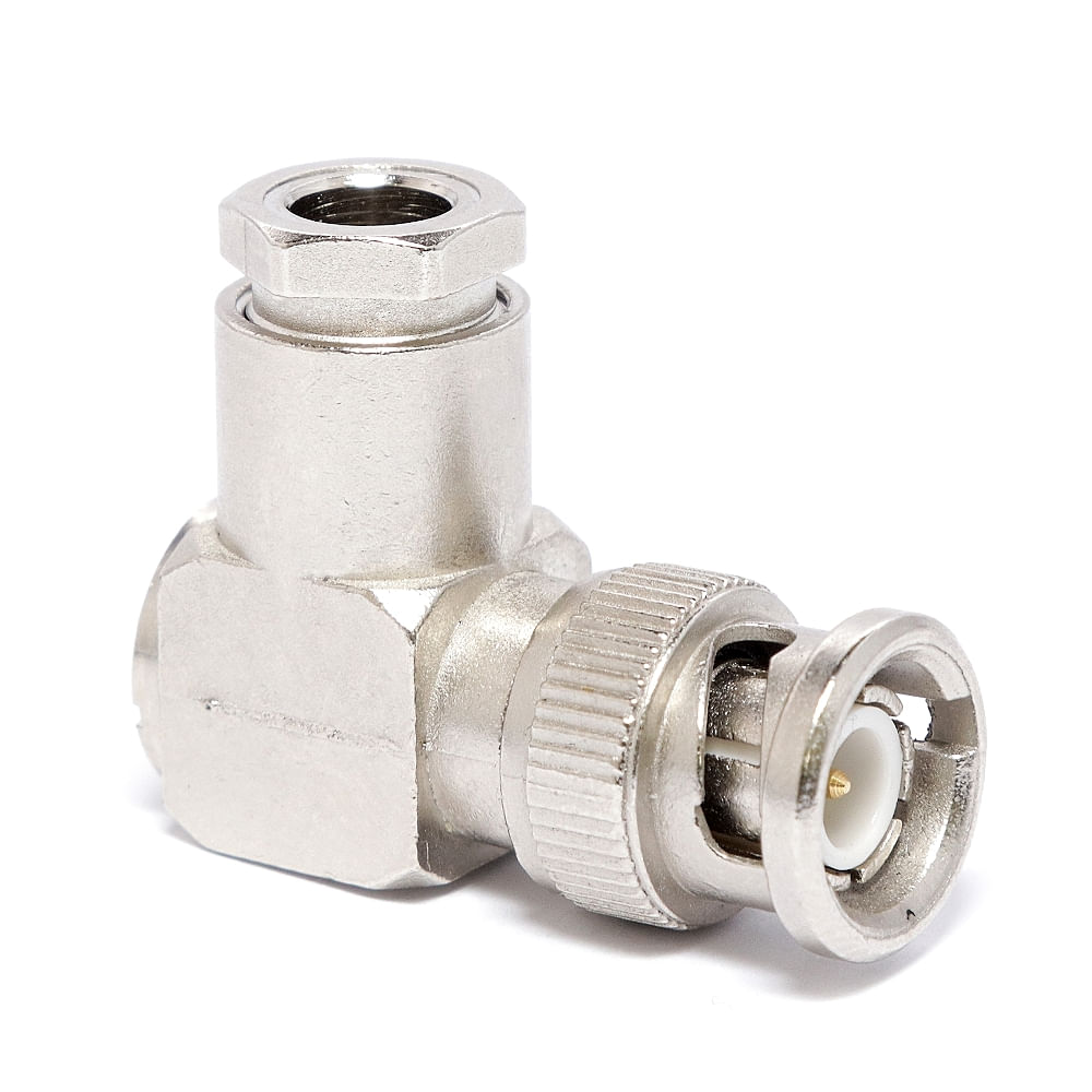 Conector BNC Macho RG59 em 'L' - Central Cabos Mobile