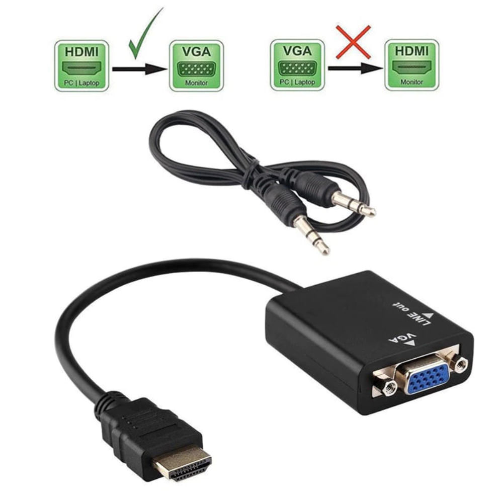 Переходник конвертер VGA → HDMI (VGA to HDMI)