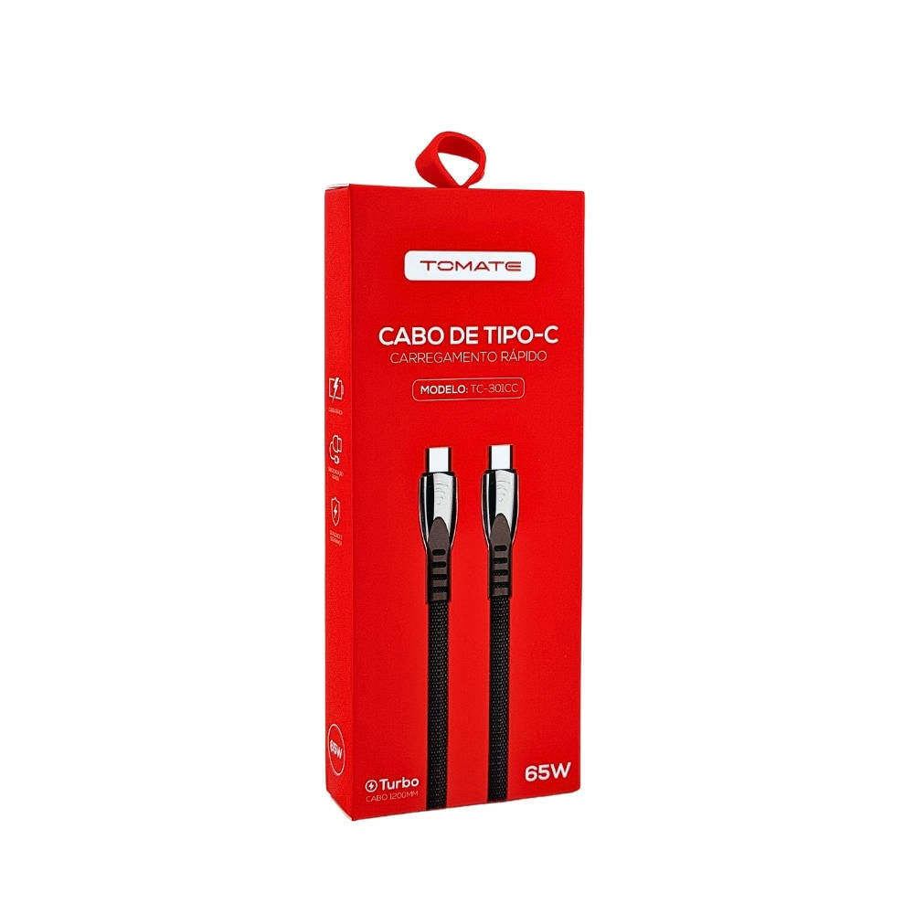 Cabo Type-C 1,2m 65W TC-301CC - Carregamento Rápido e Alta Performance - 8092 Cabo Type-C 1,2m 65W TC-301CC - Carregamento Rápido e Alta Performance - 8092