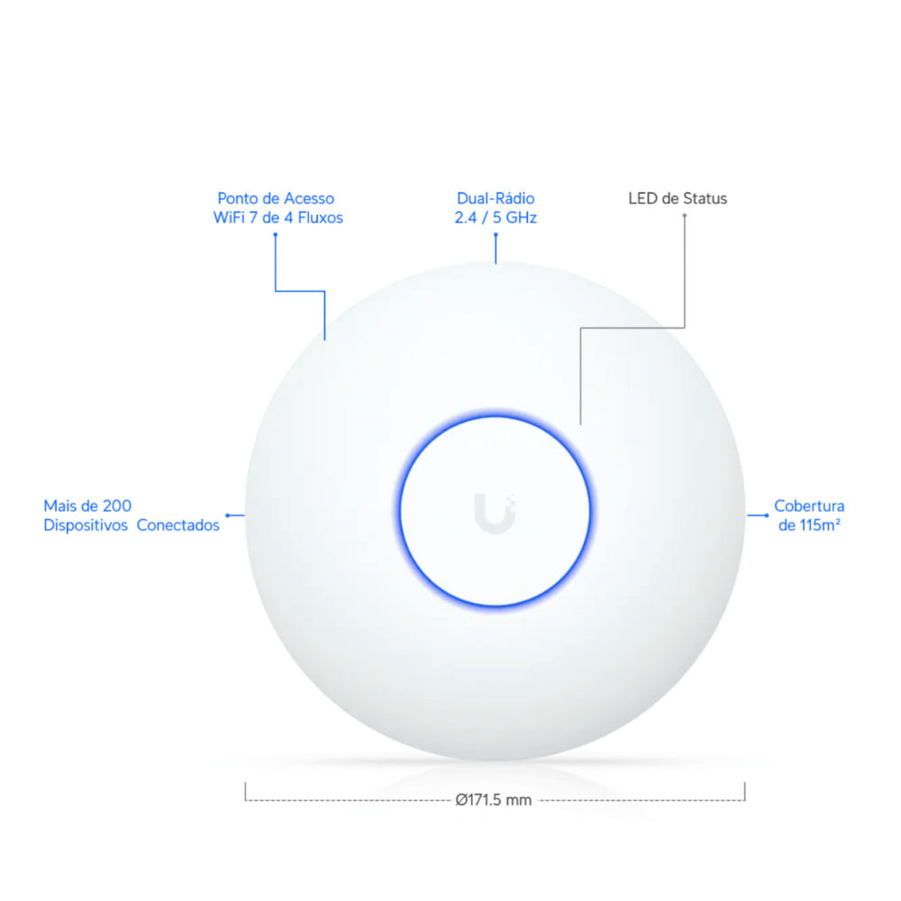 Access Point UniFi U7 Lite (U7-Lite) — Wi-Fi 7 Dual-Band 2×2, Uplink 2.5GbE e PoE - 8153 Access Point UniFi U7 Lite (U7-Lite) — Wi-Fi 7 Dual-Band 2×2, Uplink 2.5GbE e PoE - 8153